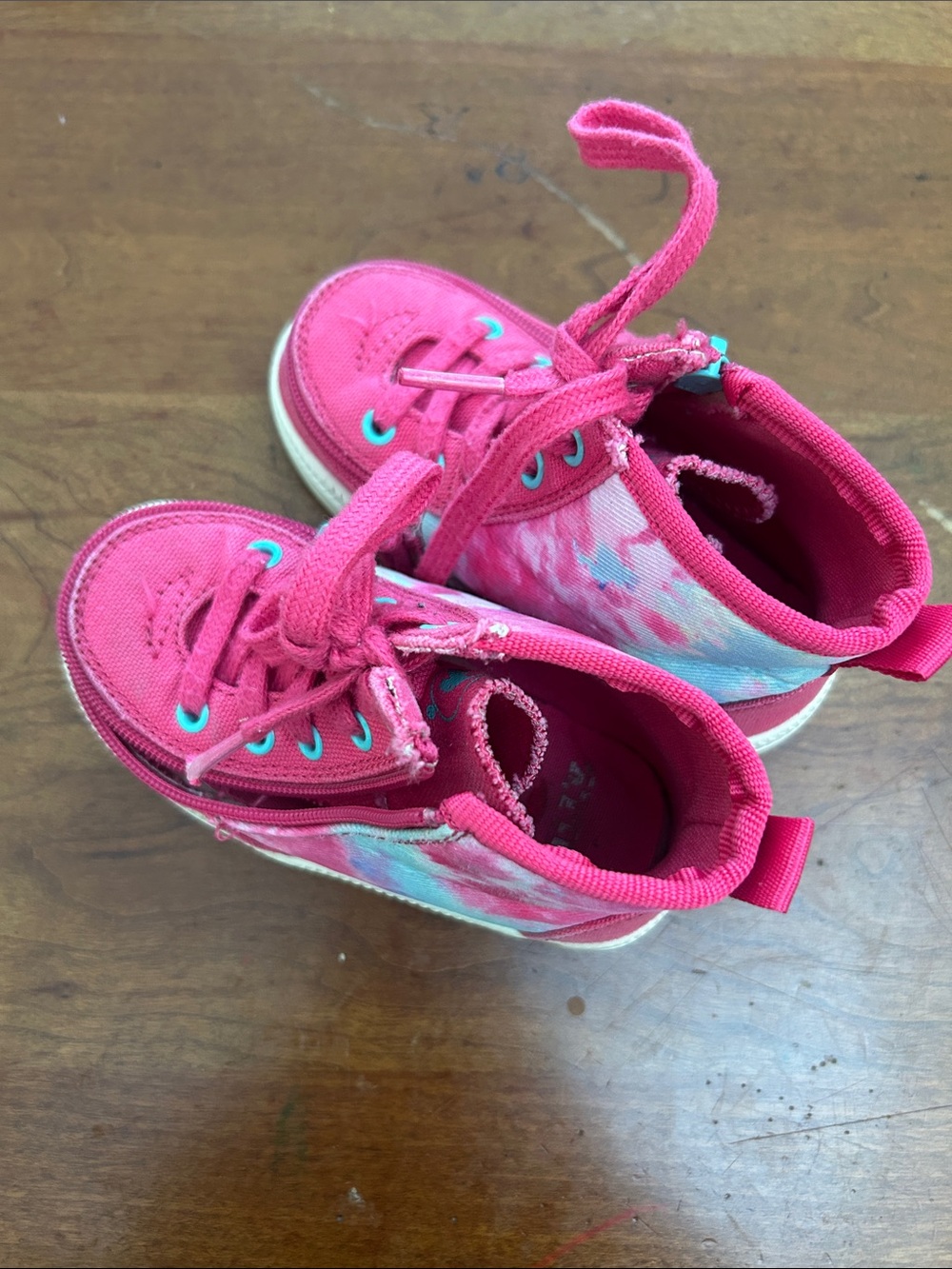 Kids Pink Tie-Dye High-Top Sneakers